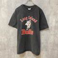 古着 used　Hanes BEFFE T　ヘインズ　半袖プリントTシャツ　黒　ブラック　野球　牛　レトロデザイン　Lサイズ