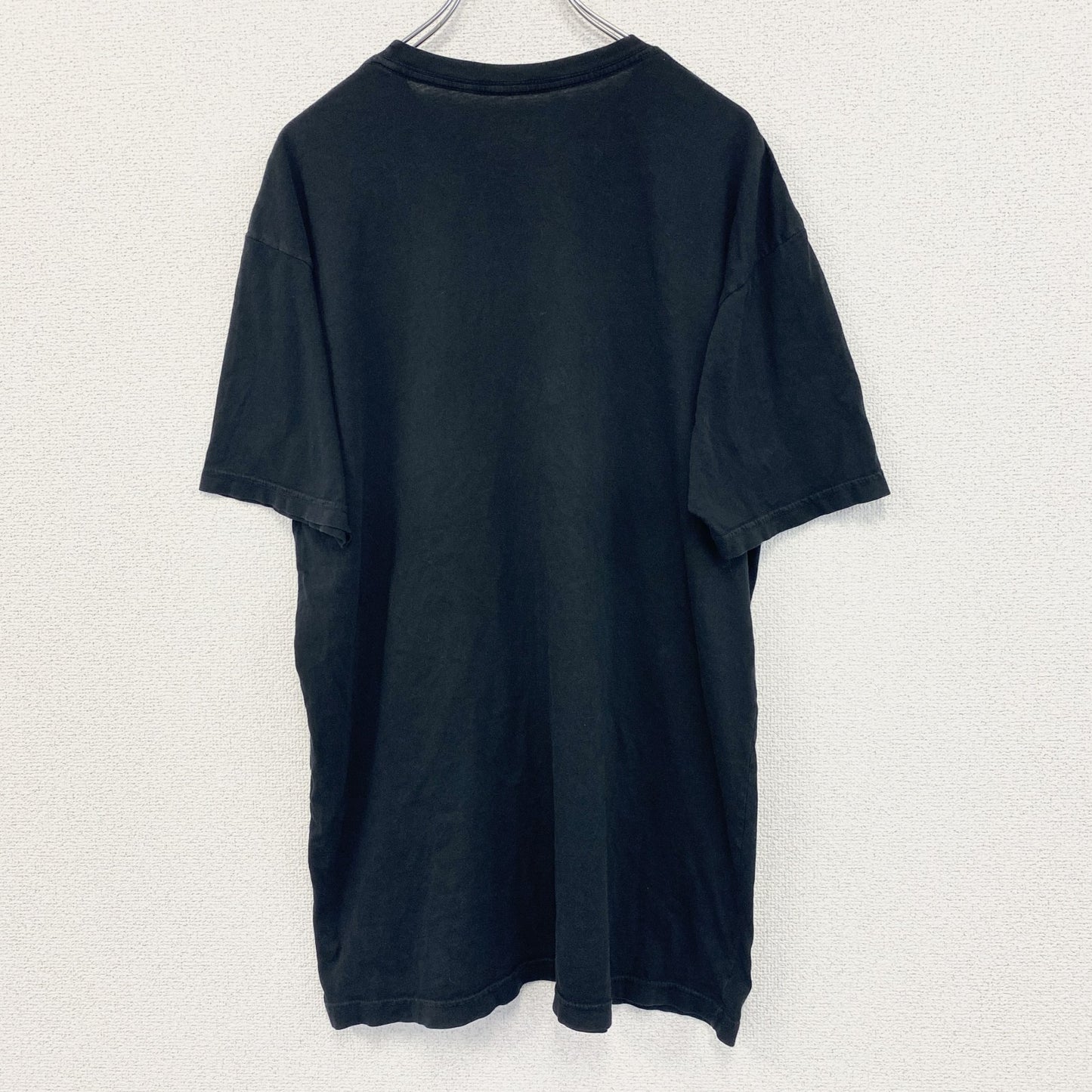古着 used　BAKER　半袖プリントTシャツ　カジュアルデザイン　ドクロ　鎧　クルーネック　黒　XLサイズ
