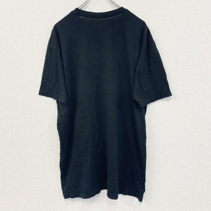 古着 used　BAKER　半袖プリントTシャツ　カジュアルデザイン　ドクロ　鎧　クルーネック　黒　XLサイズ