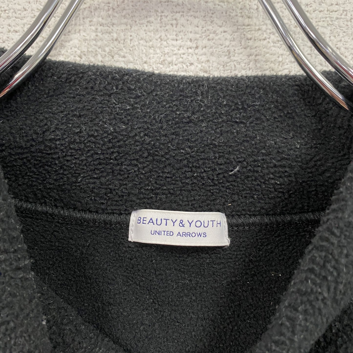 BEAUTY＆YOUTH UNITED ARROWS　フリースプルオーバージャケット/ボアジャケット　黒　ブラック　Lサイズ