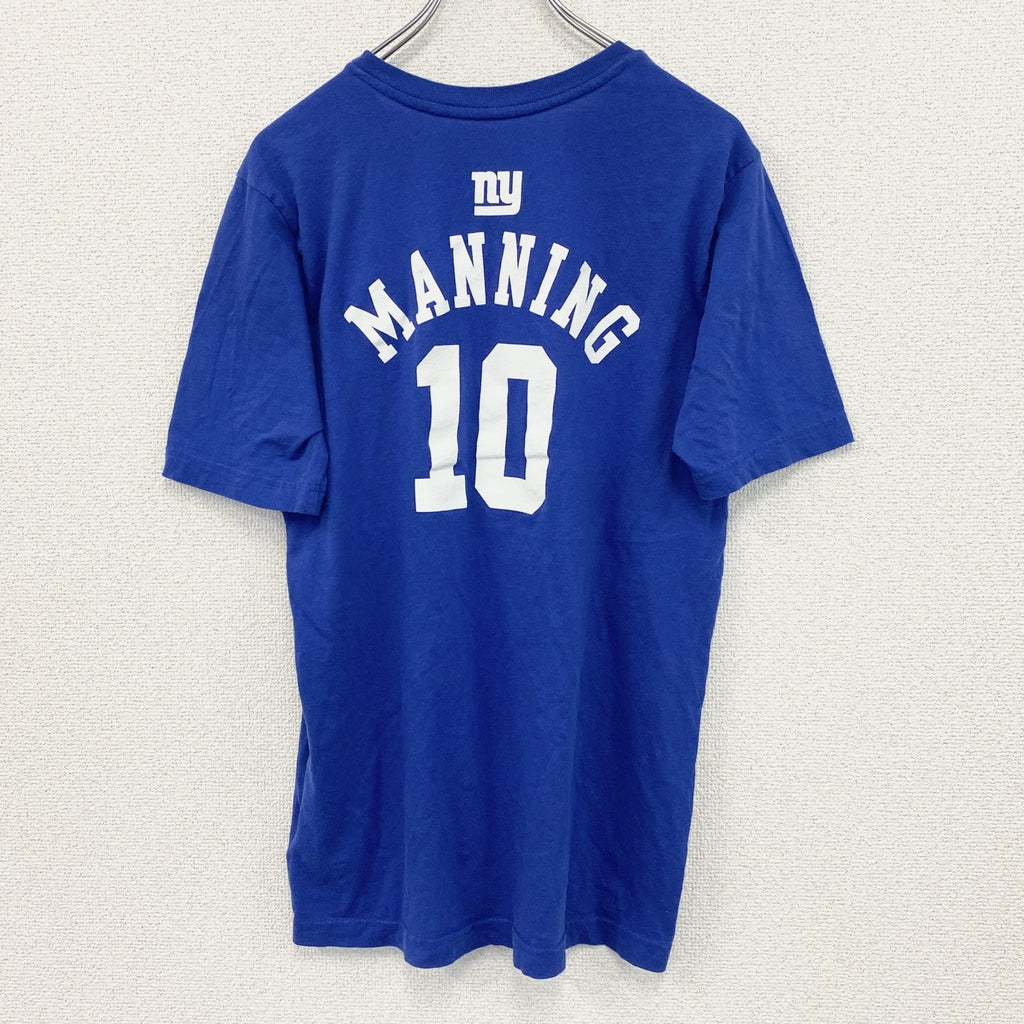 古着 used　NFL　半袖オリジナルプリントTシャツ　カジュアルデザイン　アメフト　クルーネック　青　レトロ　XLサイズ