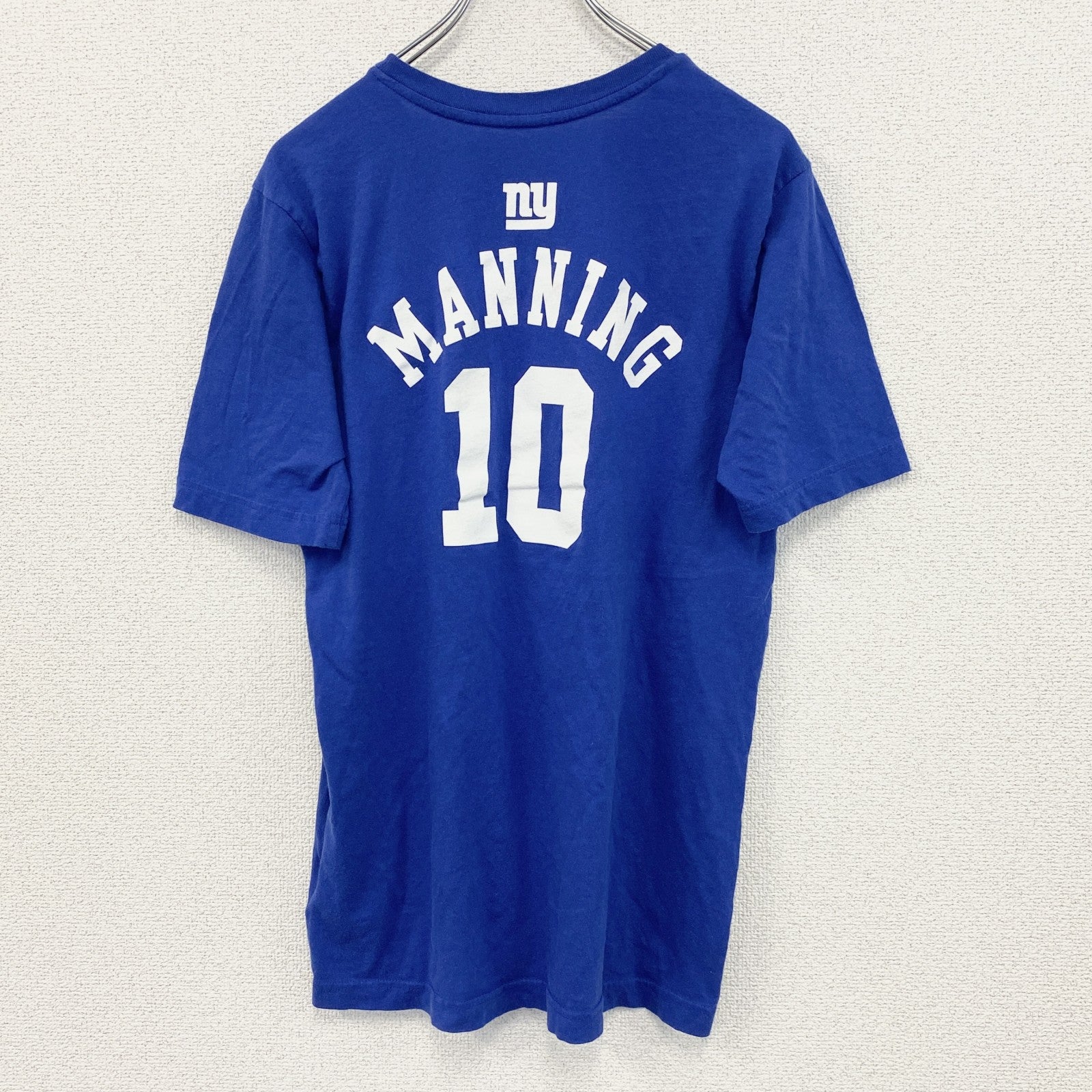 古着 used　NFL　半袖オリジナルプリントTシャツ　カジュアルデザイン　アメフト　クルーネック　青　レトロ　XLサイズ