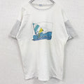 古着 used　Schieser　半袖プリントTシャツ　ウィンドサーフィン　クルーネック　レトロデザイン　白　ホワイト　Lサイズ