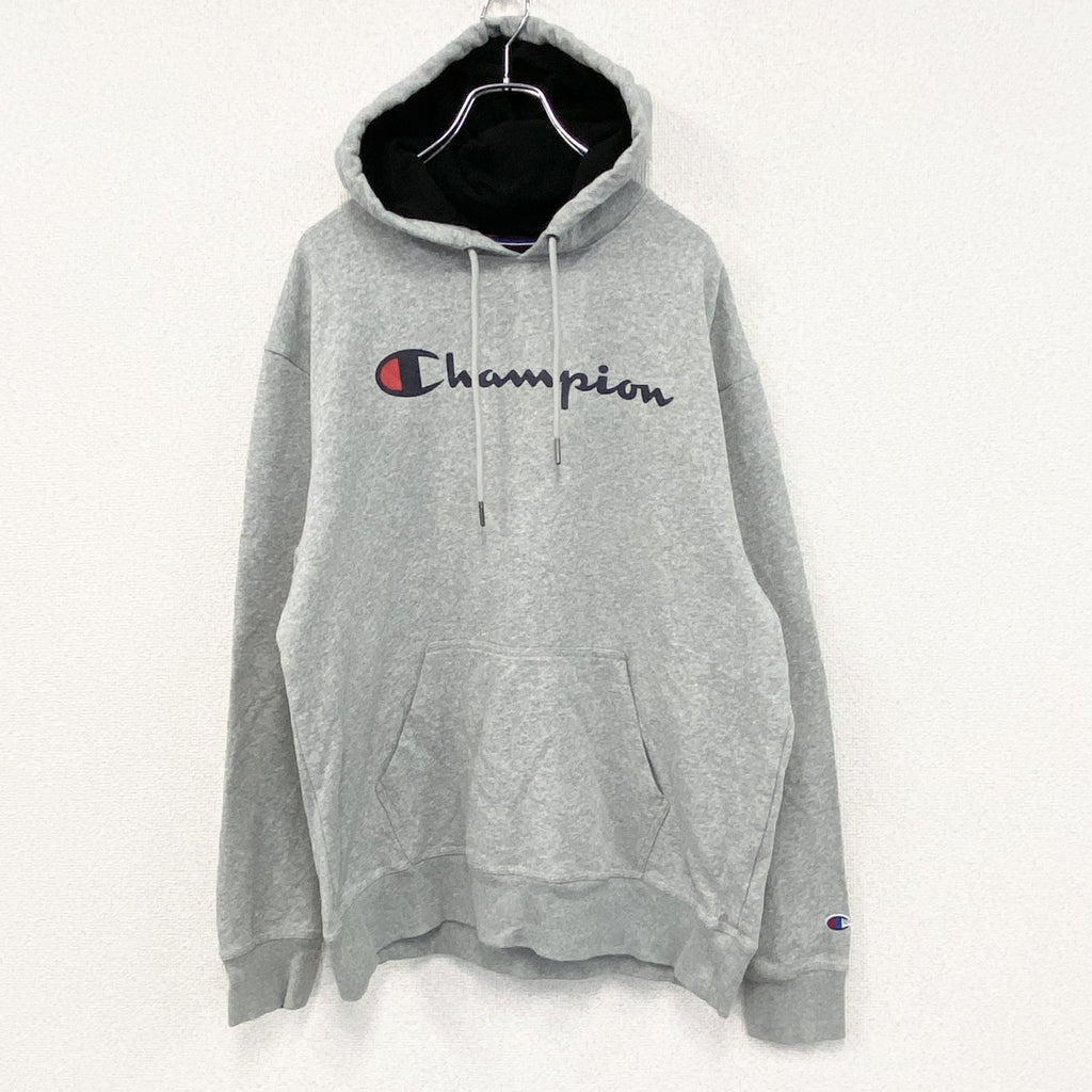 champion　チャンピオン　スウェットパーカー/フーディー　ロゴプリント　グレー　Lサイズ