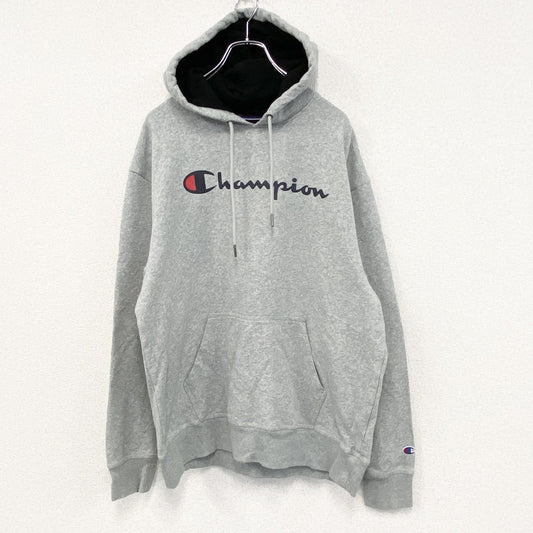champion　チャンピオン　スウェットパーカー/フーディー　ロゴプリント　グレー　Lサイズ