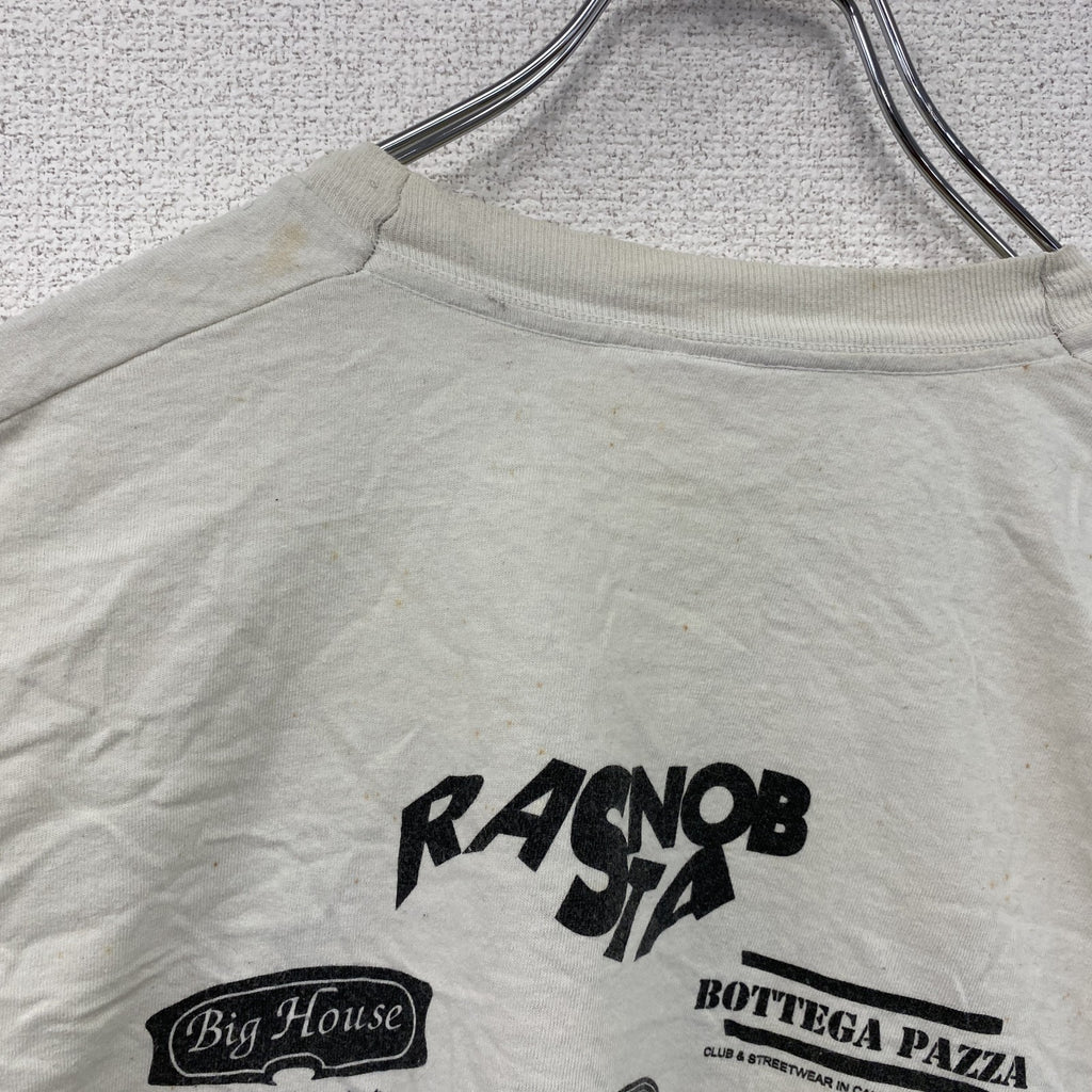 ～90s　半袖プリントTシャツ　ヴィンテージ　レゲエ　３連プリント　白　ホワイト