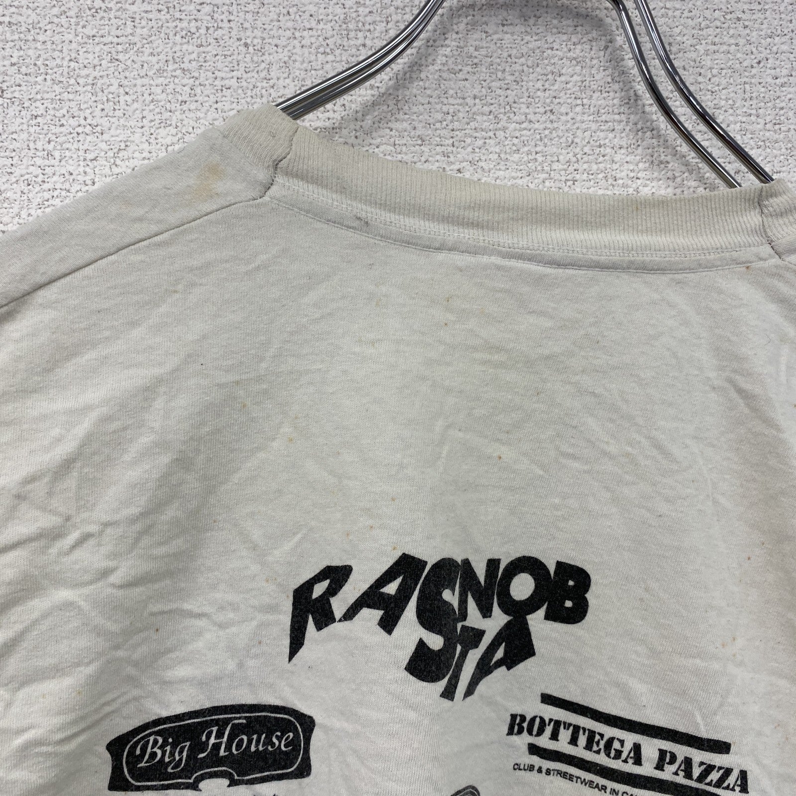 ～90s　半袖プリントTシャツ　ヴィンテージ　レゲエ　３連プリント　白　ホワイト