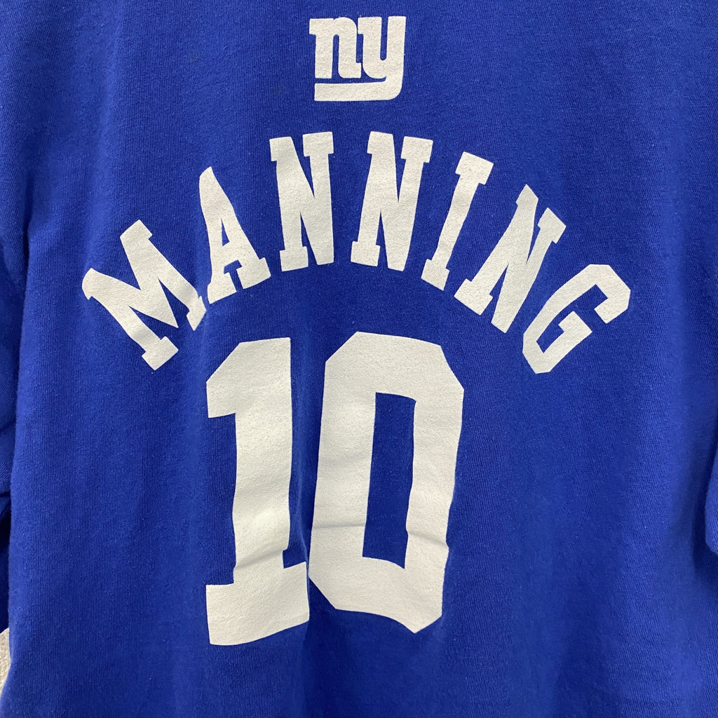 古着 used　NFL　半袖オリジナルプリントTシャツ　カジュアルデザイン　アメフト　クルーネック　青　レトロ　XLサイズ