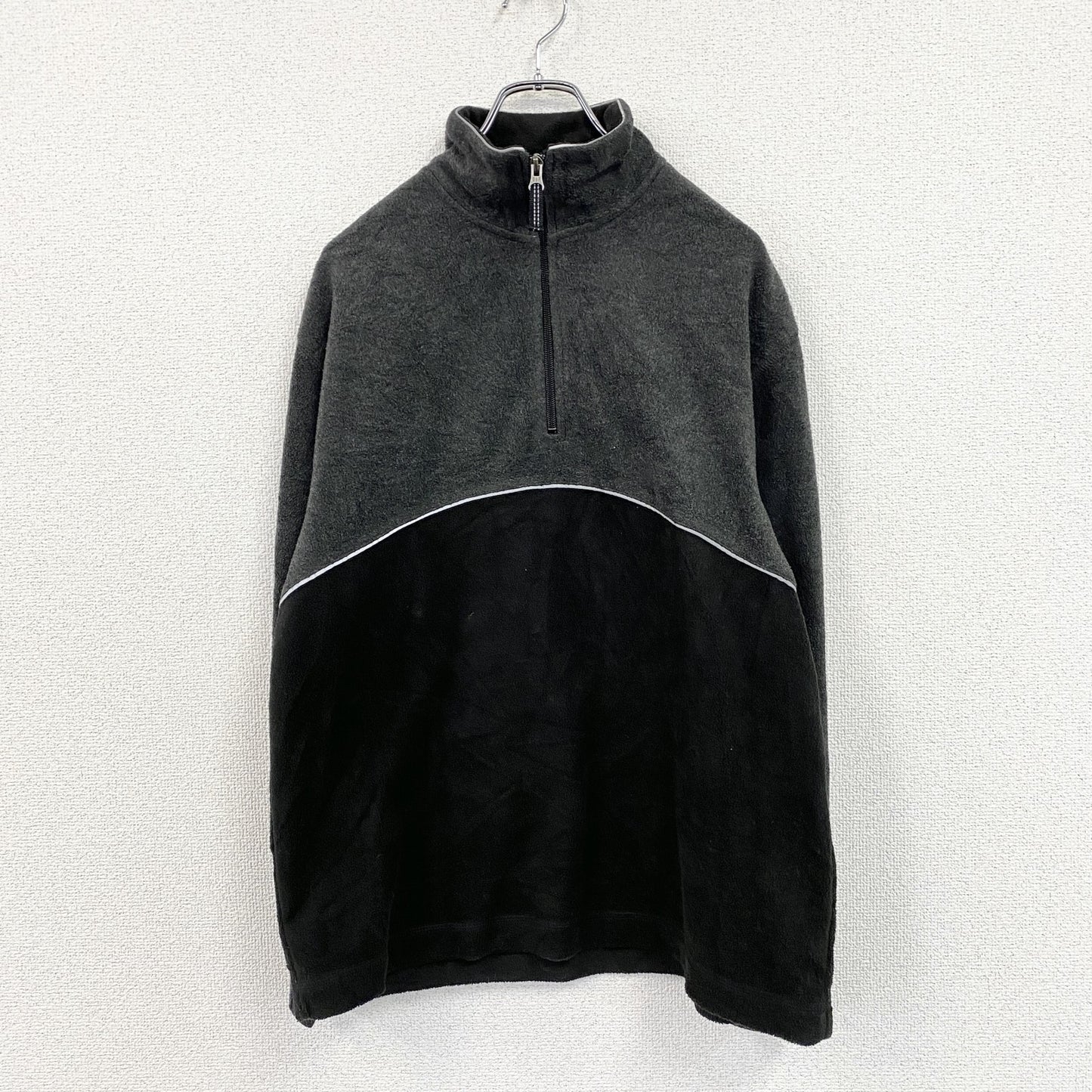～00s　OLD GAP　オールドギャップ　ハーフジップフリースプルオーバージャケット　ブラック　グレー　Sサイズ