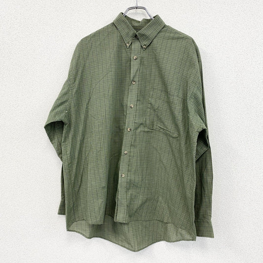 90s　puritan　ピューリタン　長袖シャツ　ボタンダウンシャツ　チェック柄　ヴィンテージ　緑　グリーン　XLサイズ
