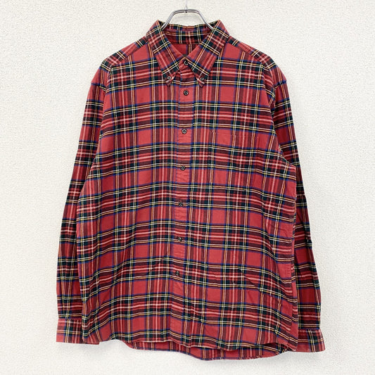 Eddie Bauer　エディーバウアー　長袖シャツ　ボタンダウンシャツ　チェック柄　赤　レッド　Lサイズ
