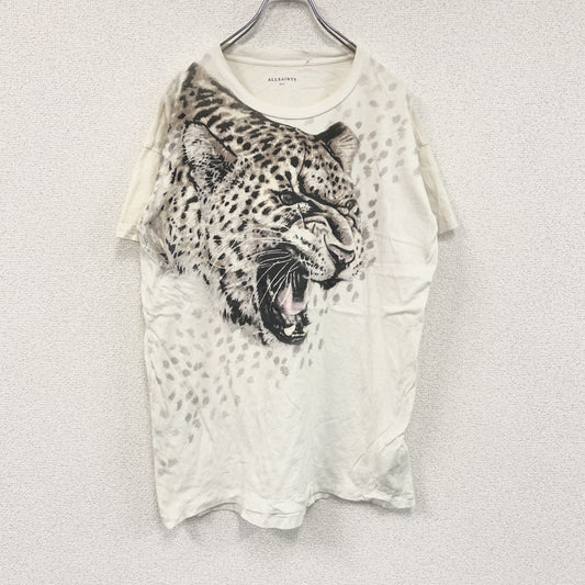 ALLSAINTS　半袖プリントアニマルTシャツ　ヒョウ柄　白　ホワイト　Sサイズ