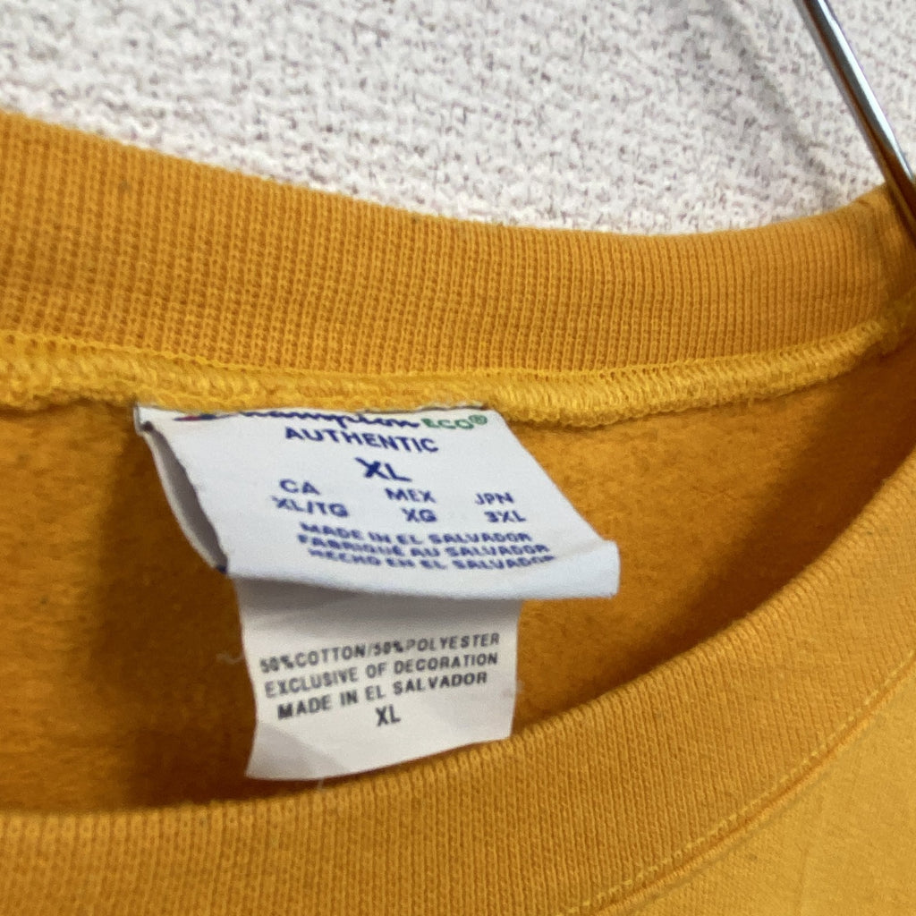 champion　チャンピオン　スウェット/トレーナー　ワンポイント刺繍　黄色　イエロー　XLサイズ