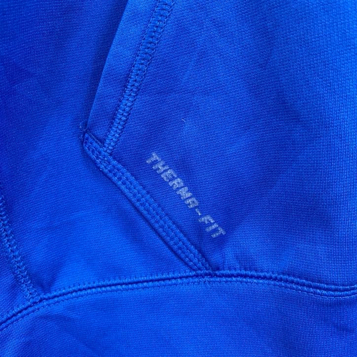 古着 used　NIKE　ナイキ　長袖プリントパーカー　ラクロス　DUKE大学　レトロデザイン　青　ブルー　XLサイズ
