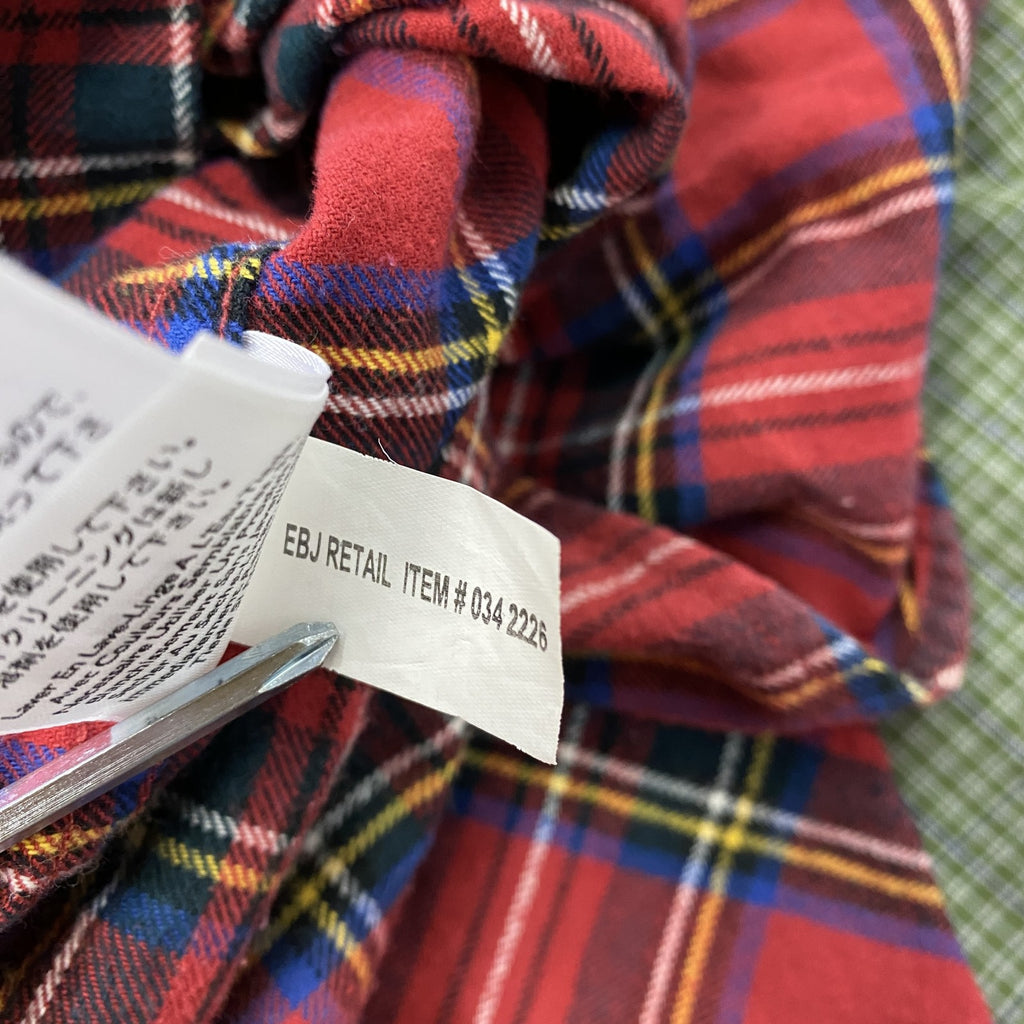 Eddie Bauer　エディーバウアー　長袖シャツ　ボタンダウンシャツ　チェック柄　赤　レッド　Lサイズ