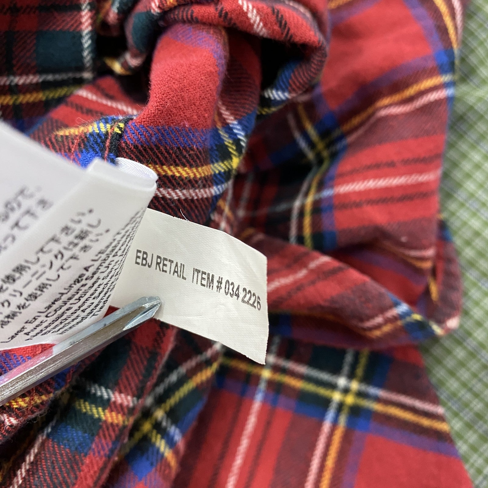 Eddie Bauer　エディーバウアー　長袖シャツ　ボタンダウンシャツ　チェック柄　赤　レッド　Lサイズ
