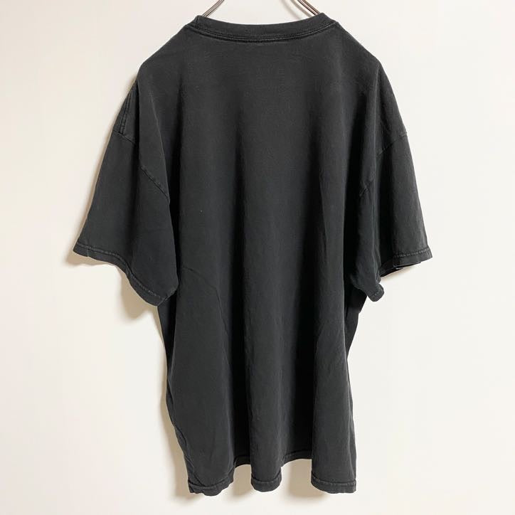 古着 used　半袖プリントTシャツ　コットンTシャツ　クルーネック　黒　ブラック　ビックシルエット　XLサイズ