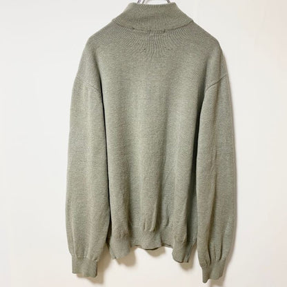 IZOD　アイゾッド　ハーフジップニットセーター　総柄　灰色　グレー　XLサイズ