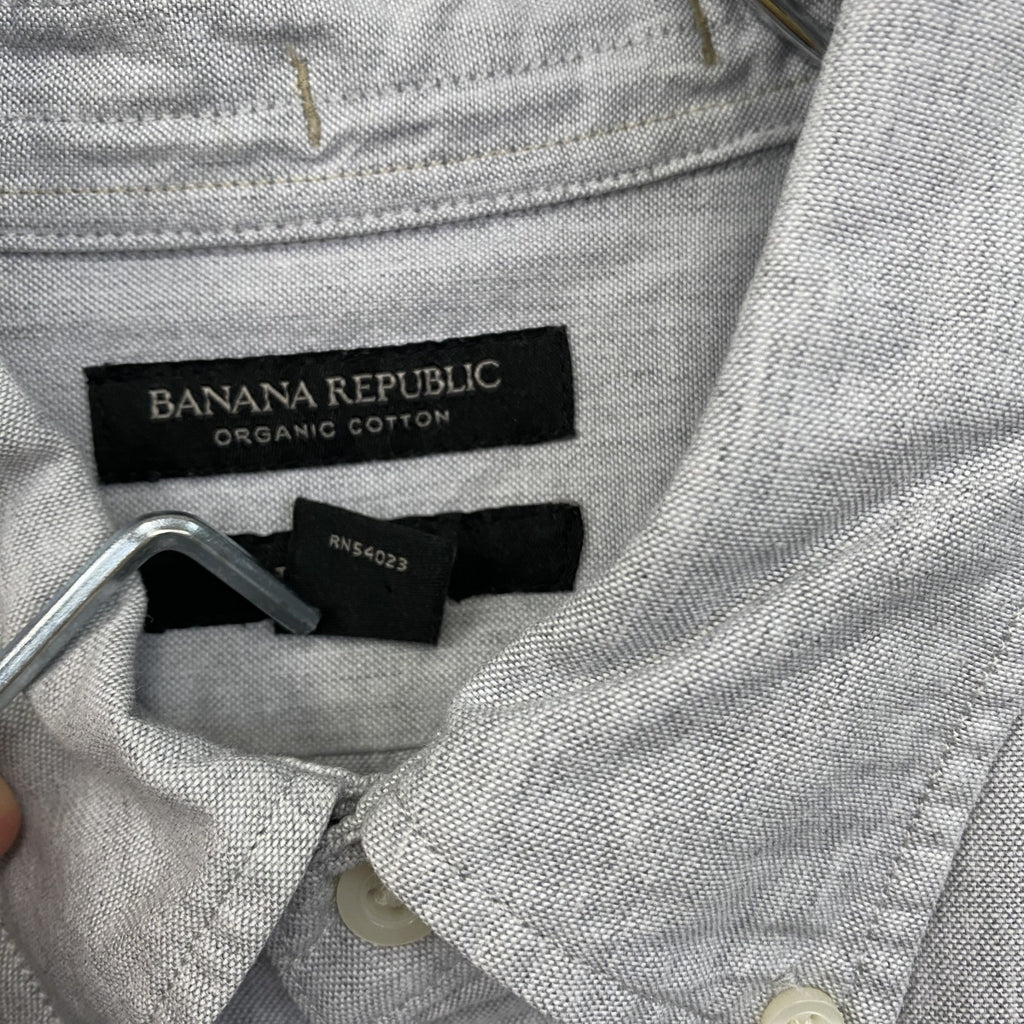 BANANA REPUBLIC　バナナリパブリック　長袖シャツ　ボタンダウンシャツ　無地　グレー　Lサイズ