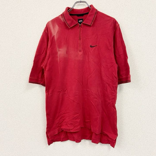 NIKE　ナイキ　半袖ポロシャツ　スウッシュロゴ　赤　レッド　LLサイズ