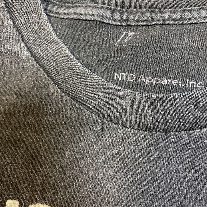 古着 used　半袖プリントTシャツ　コットンTシャツ　クルーネック　黒　ブラック　ビックシルエット　XLサイズ