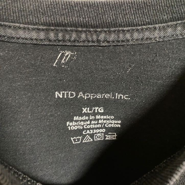 古着 used　半袖プリントTシャツ　コットンTシャツ　クルーネック　黒　ブラック　ビックシルエット　XLサイズ