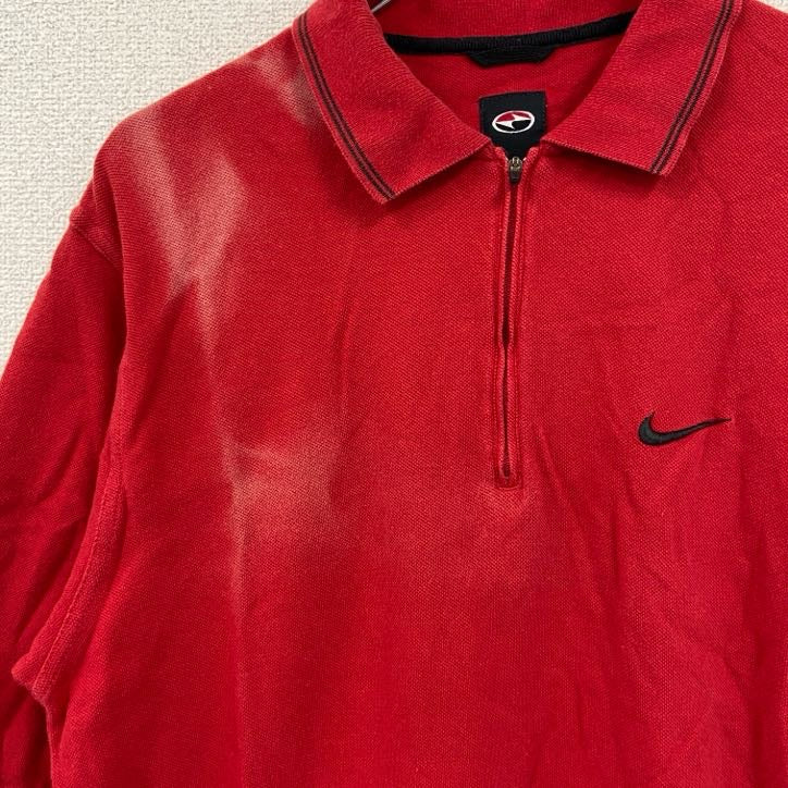NIKE　ナイキ　半袖ポロシャツ　スウッシュロゴ　赤　レッド　LLサイズ