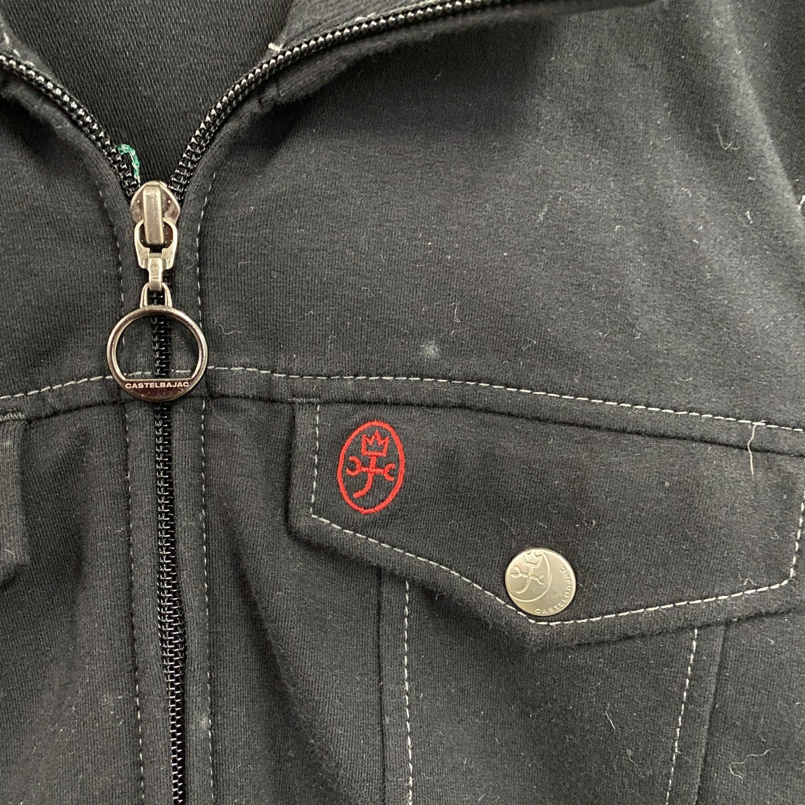 CASTELBAJAC　カステルバジャック　フルジップスウェットジャケット　黒　ブラック　1サイズ