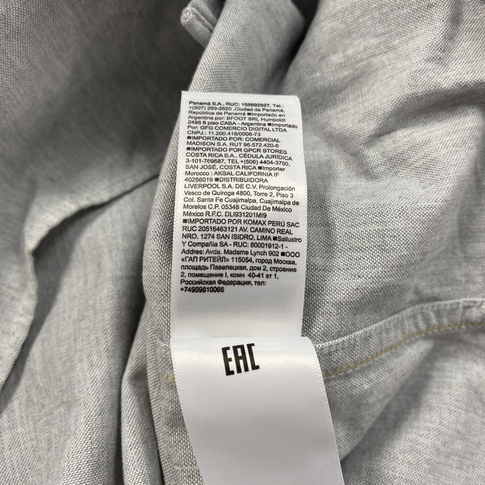 BANANA REPUBLIC　バナナリパブリック　長袖シャツ　ボタンダウンシャツ　無地　グレー　Lサイズ