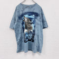 ATLAS FOR MEN　半袖プリントTシャツ　タイダイT　アニマルT　狼　水色　ライトブルー　XXLサイズ