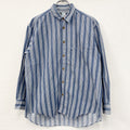 FUN JEANS　ファンジーンズ　長袖シャツ　ストライプ柄　青　ブルー　Mサイズ