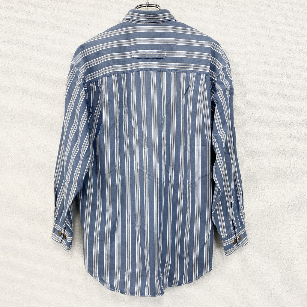 FUN JEANS　ファンジーンズ　長袖シャツ　ストライプ柄　青　ブルー　Mサイズ