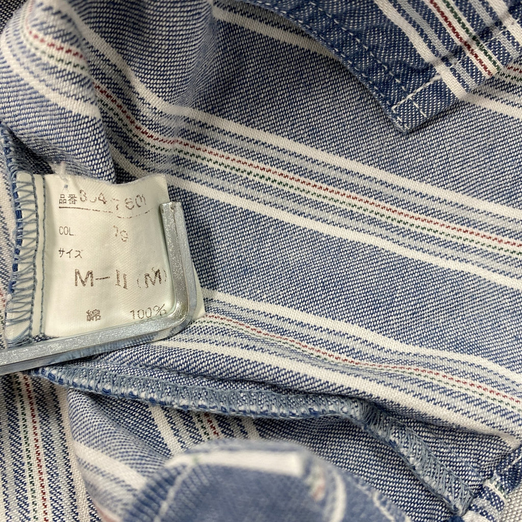FUN JEANS　ファンジーンズ　長袖シャツ　ストライプ柄　青　ブルー　Mサイズ