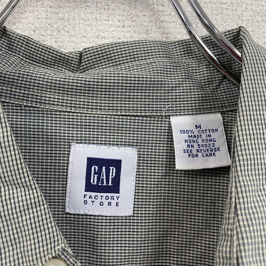 GAP　ギャップ　長袖シャツ　チェック柄　緑　グリーン　Mサイズ