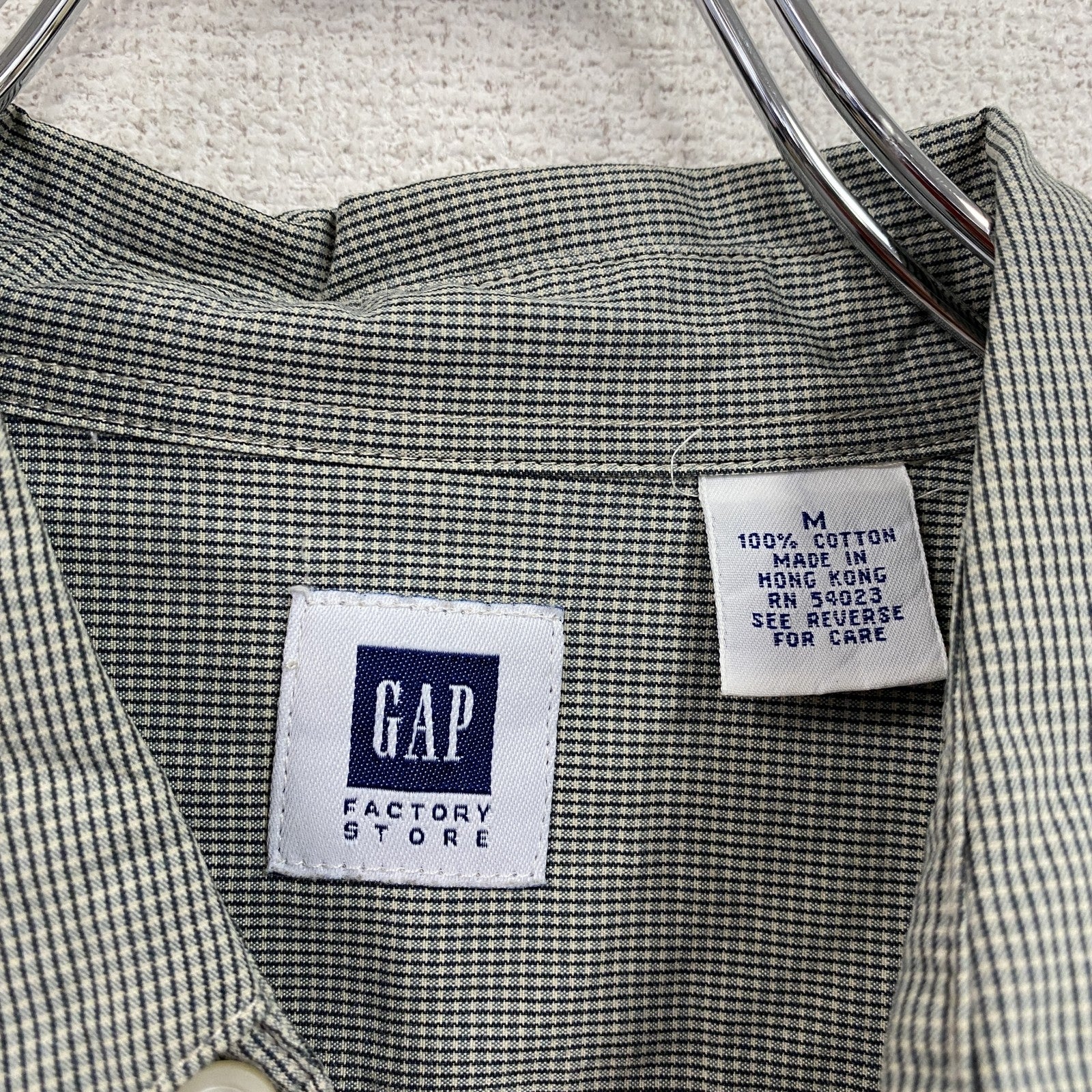 GAP　ギャップ　長袖シャツ　チェック柄　緑　グリーン　Mサイズ