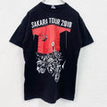 古着 used　FRUIT OF THE LOOM　半袖バンドプリントTシャツ　クルーネック　レトロ　黒　ブラック　Mサイズ