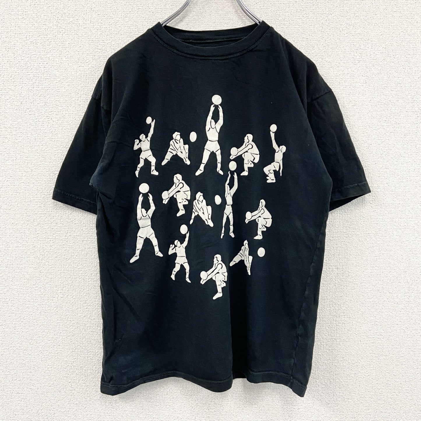 半袖プリントTシャツ　スポーツ　バレーボール　黒　ブラック