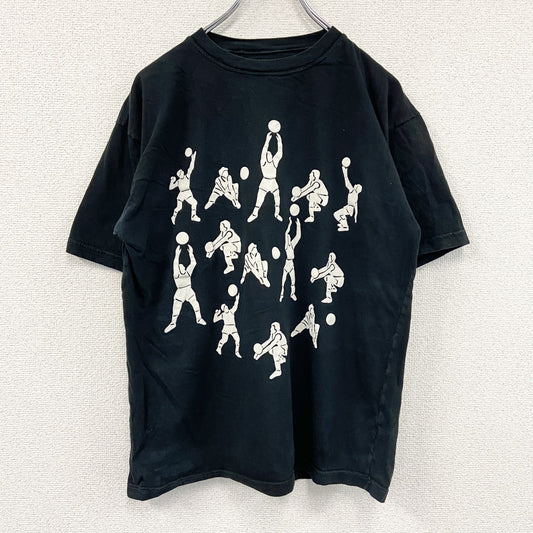 半袖プリントTシャツ　スポーツ　バレーボール　黒　ブラック
