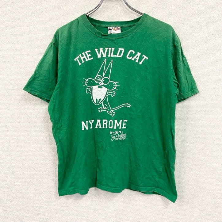 もーれつ太郎　半袖アニメプリントTシャツ　緑　グリーン　LLサイズ