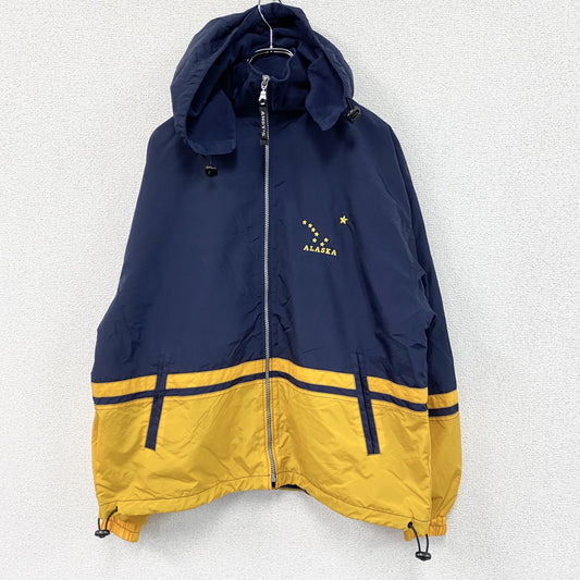 90s～　ANDY'S SPORTSWEARINC.　フルジップナイロンジャケット　ワンポイント　紺　ネイビー　Sサイズ