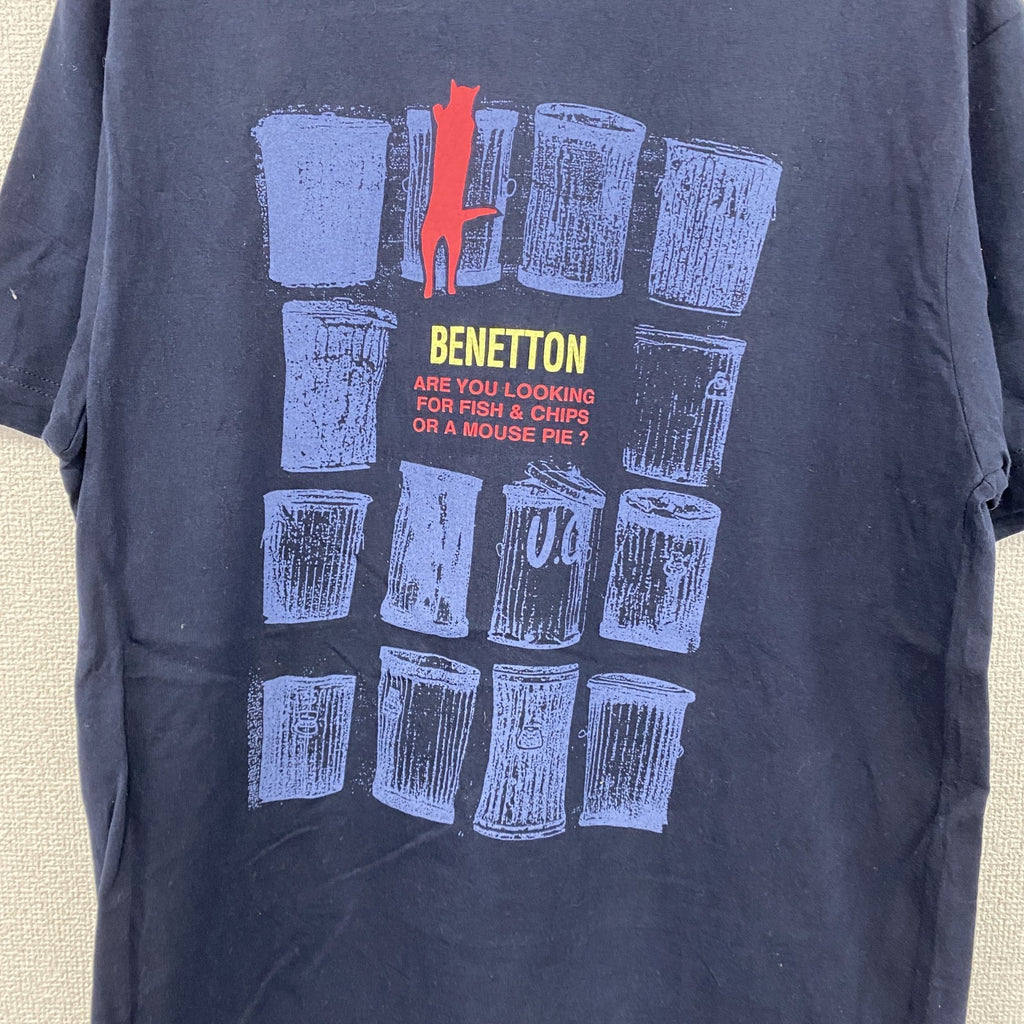 UNITED COLORS OF BENETTON　半袖Tシャツ　メッセージT　紺　ネイビー　Mサイズ