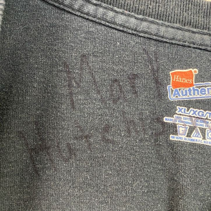 古着 used　Hanes　ヘインズ　半袖両面プリントTシャツ　サメ　クルーネック　黒　ブラック　ヴィンテージ　XLサイズ