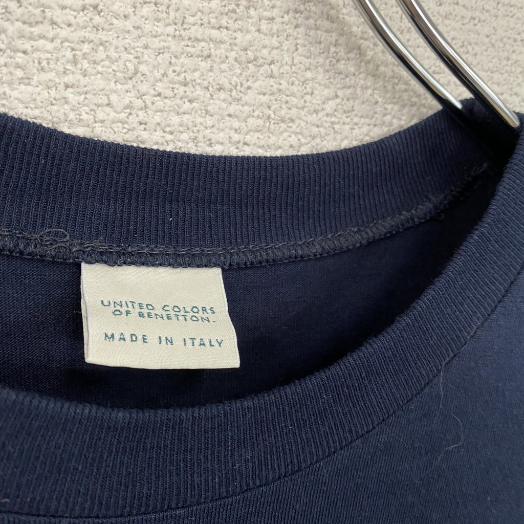 UNITED COLORS OF BENETTON　半袖Tシャツ　メッセージT　紺　ネイビー　Mサイズ