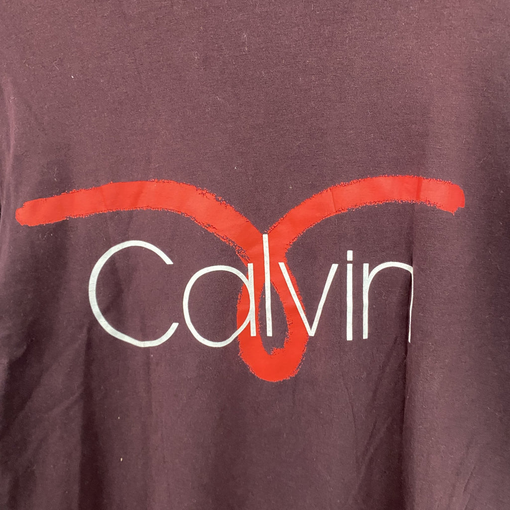 Calvin Klein　カルバンクライン　長袖Tシャツ/ロンT　デカロゴ　ボルドー　Sサイズ