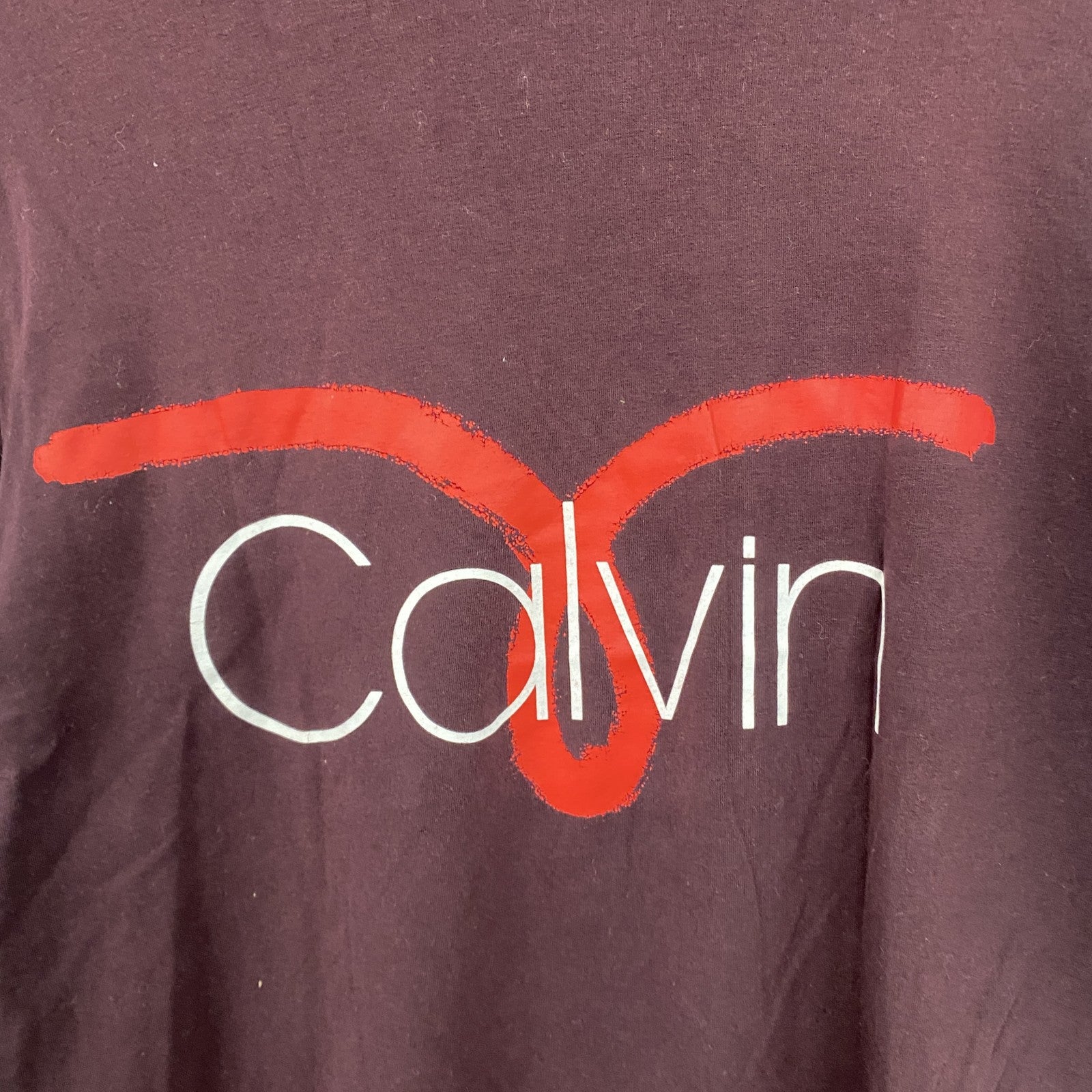 Calvin Klein　カルバンクライン　長袖Tシャツ/ロンT　デカロゴ　ボルドー　Sサイズ