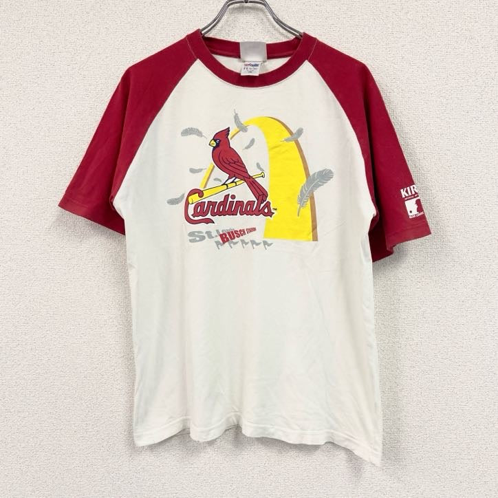 Majestic　マジェスティック　KIRIN　キリン　半袖企業ロゴプリントTシャツ　メジャーリーグ　白　ホワイト　Lサイズ