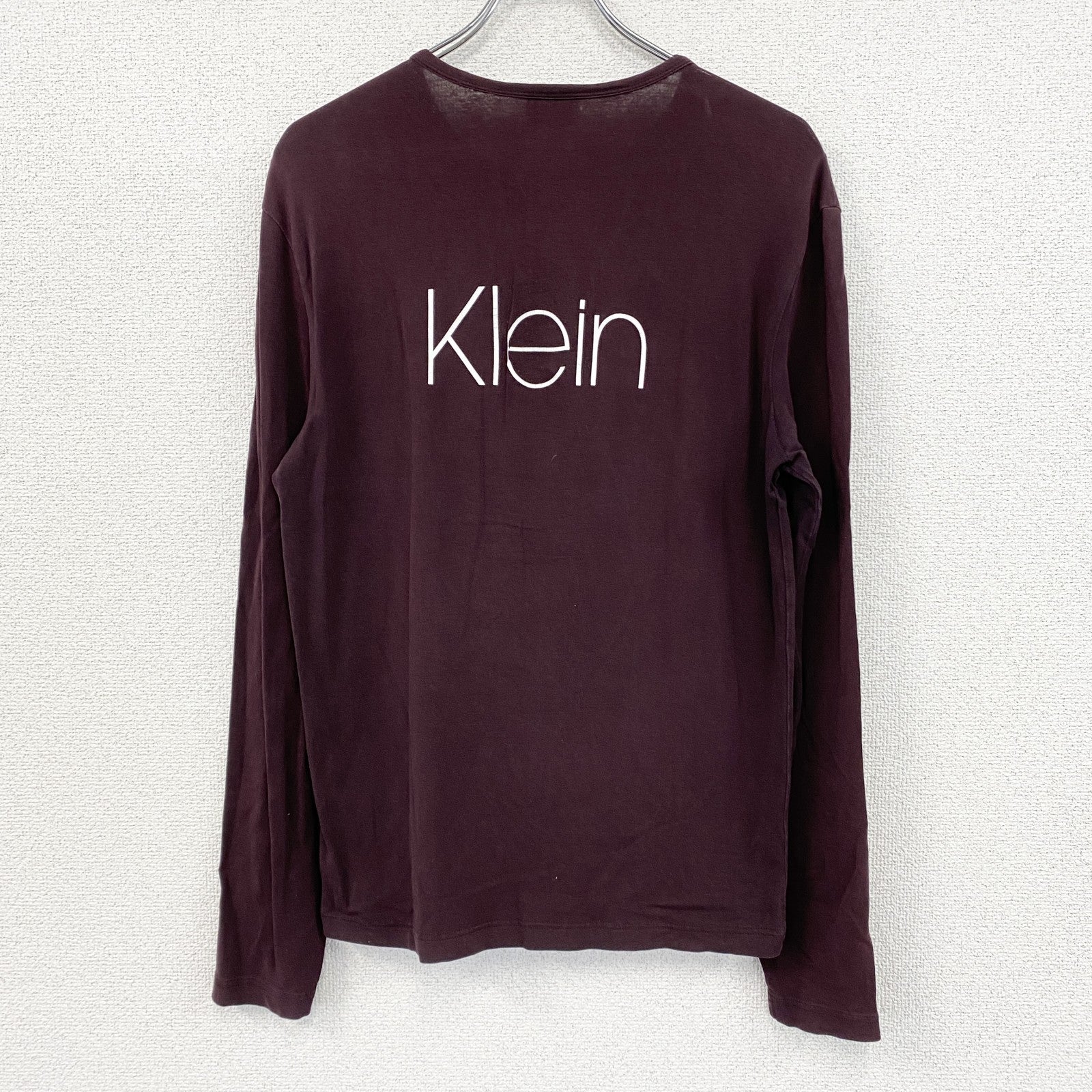 Calvin Klein　カルバンクライン　長袖Tシャツ/ロンT　デカロゴ　ボルドー　Sサイズ