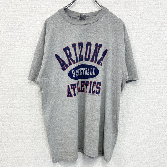 90s　Anvil　アンヴィル　半袖Tシャツ　3連プリント　カプセルプリント　アーチプリント　シングルステッチ　グレー　Mサイズ