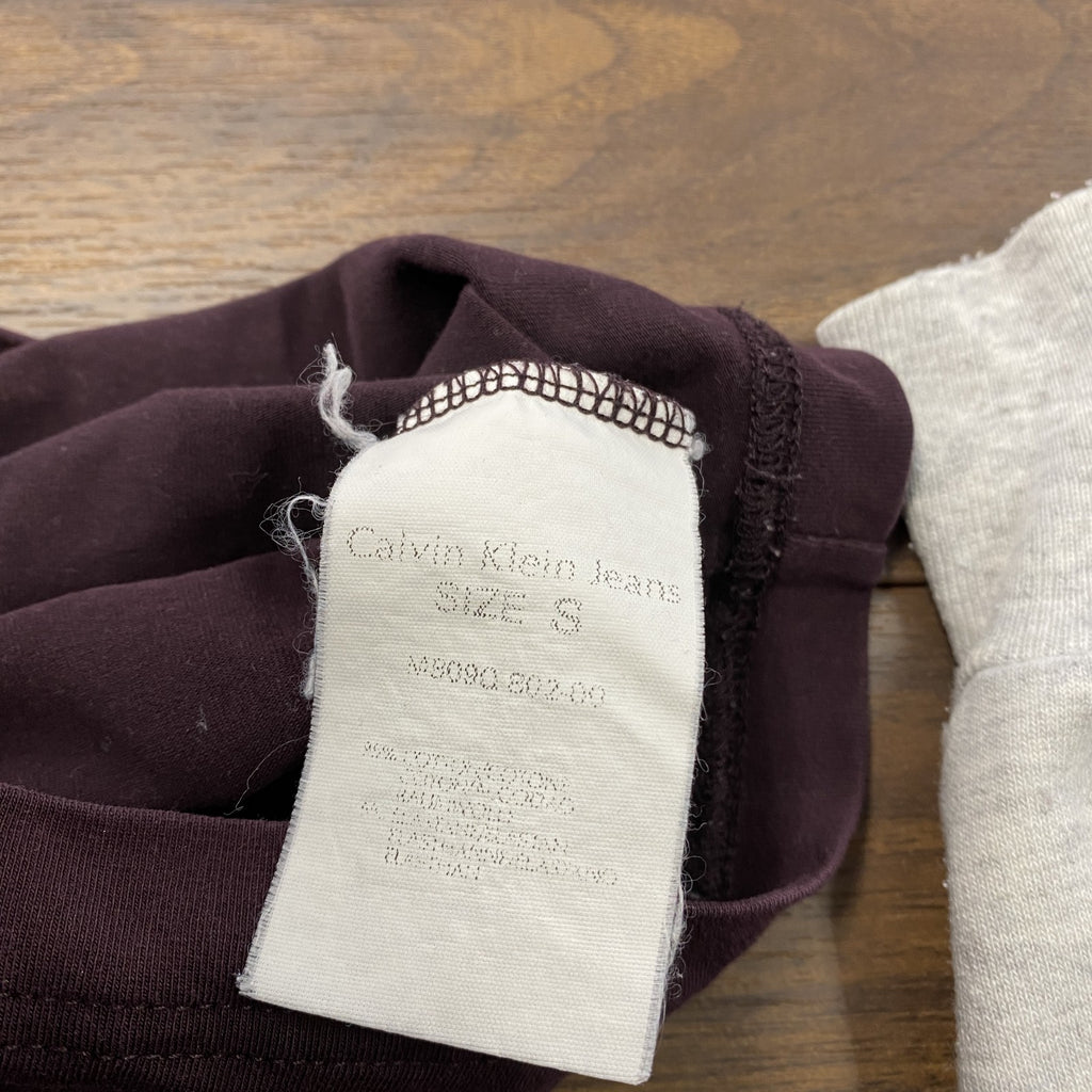 Calvin Klein　カルバンクライン　長袖Tシャツ/ロンT　デカロゴ　ボルドー　Sサイズ
