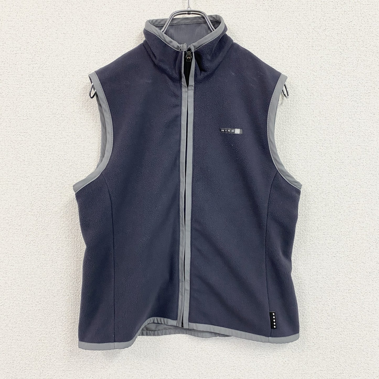 ～00s　NIKE GOLF　ナイキゴルフ　フルジップフリースベスト/ボアベスト　紺　ネイビー　グレー　Mサイズ　